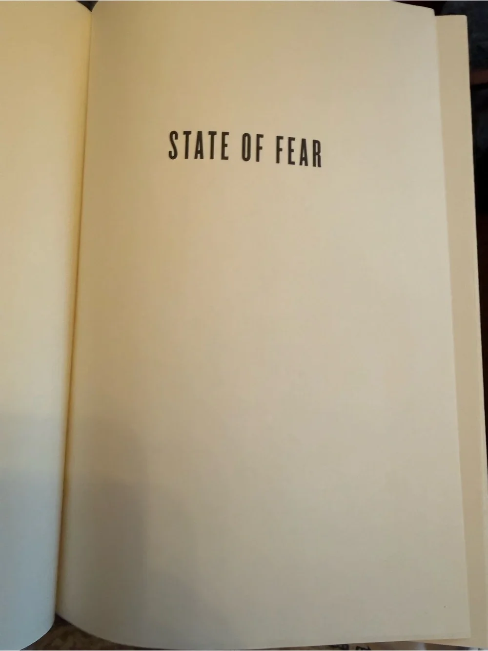 Michael Crichton State of Fear hardcover book